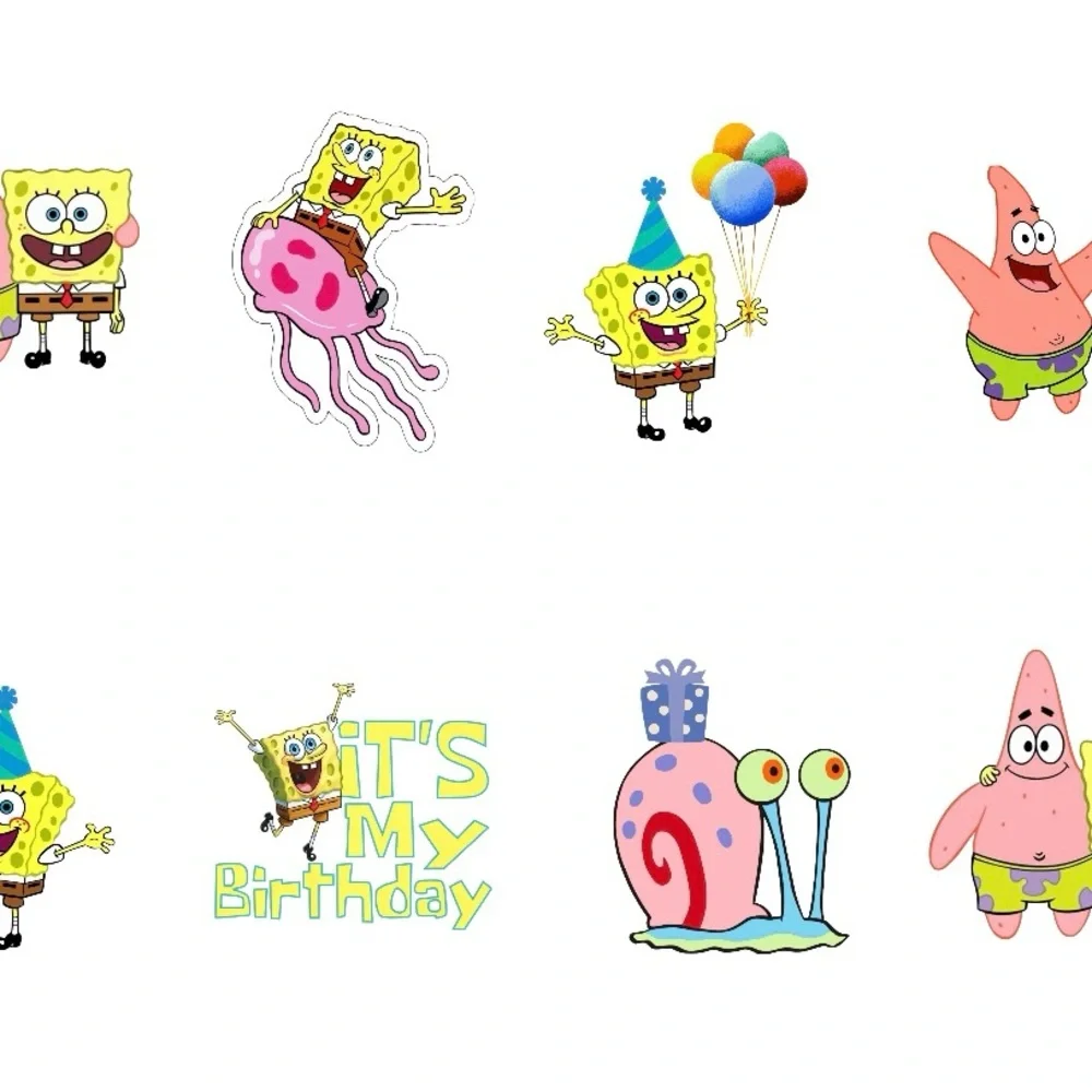 SpongeBob SquarePants Birthday Cupcake Toppers